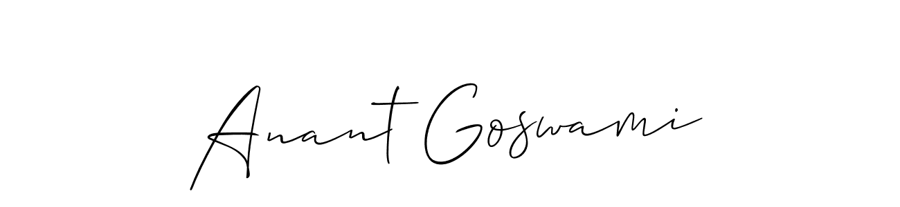 Create a beautiful signature design for name Anant Goswami. With this signature (Allison_Script) fonts, you can make a handwritten signature for free. Anant Goswami signature style 2 images and pictures png