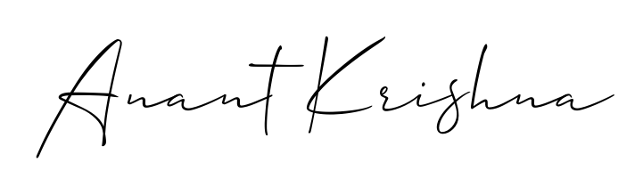 Transform the name Anant Krishna into a signature masterpiece using Allison_Script font. Ideal for photographers, artists, and creators looking for watermarks. Anant Krishna signature style 2 images and pictures png