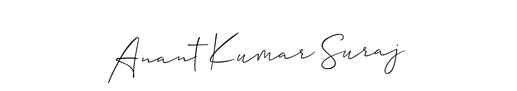 Make a beautiful signature design for name Anant Kumar Suraj. With this signature (Allison_Script) style, you can create a handwritten signature for free. Anant Kumar Suraj signature style 2 images and pictures png