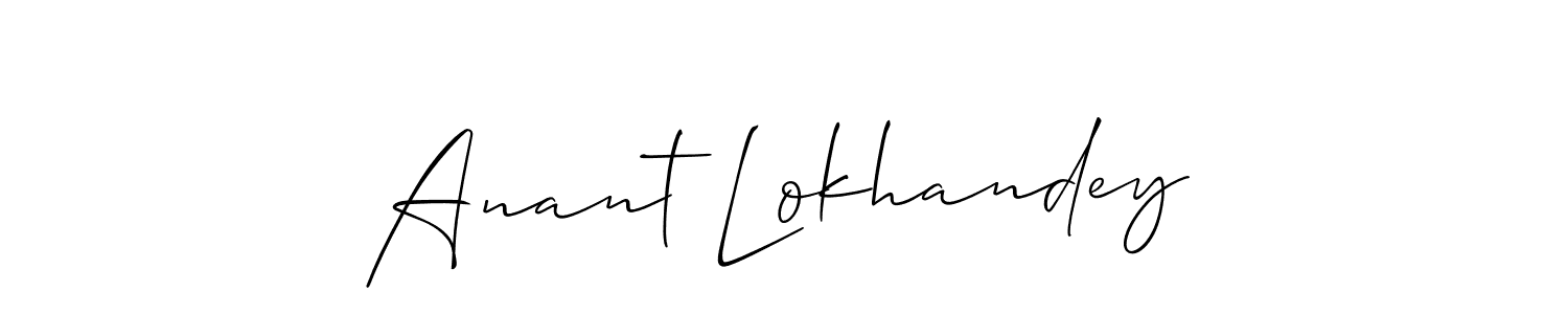 Make a beautiful signature design for name Anant Lokhandey. With this signature (Allison_Script) style, you can create a handwritten signature for free. Anant Lokhandey signature style 2 images and pictures png