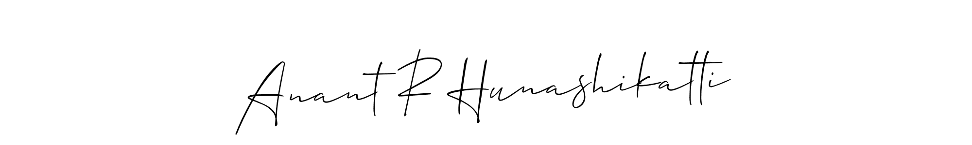 This is the best signature style for the Anant R Hunashikatti name. Also you like these signature font (Allison_Script). Mix name signature. Anant R Hunashikatti signature style 2 images and pictures png