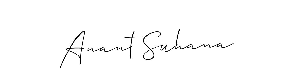 if you are searching for the best signature style for your name Anant Suhana. so please give up your signature search. here we have designed multiple signature styles  using Allison_Script. Anant Suhana signature style 2 images and pictures png