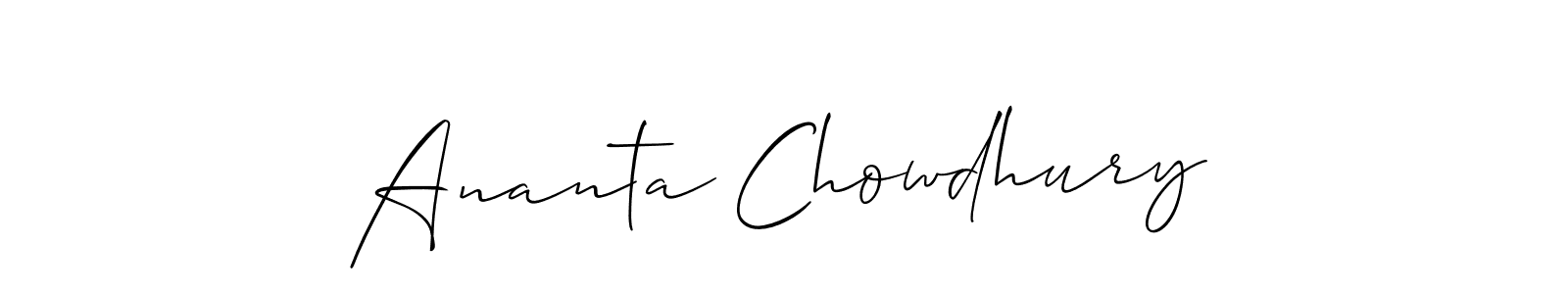 Also You can easily find your signature by using the search form. We will create Ananta Chowdhury name handwritten signature images for you free of cost using Allison_Script sign style. Ananta Chowdhury signature style 2 images and pictures png