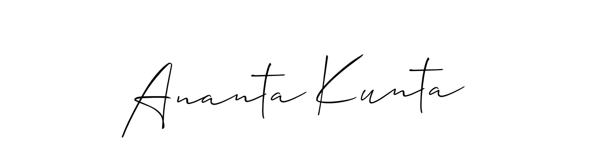 Make a short Ananta Kunta signature style. Manage your documents anywhere anytime using Allison_Script. Create and add eSignatures, submit forms, share and send files easily. Ananta Kunta signature style 2 images and pictures png