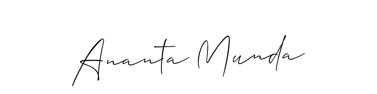 Create a beautiful signature design for name Ananta Munda. With this signature (Allison_Script) fonts, you can make a handwritten signature for free. Ananta Munda signature style 2 images and pictures png