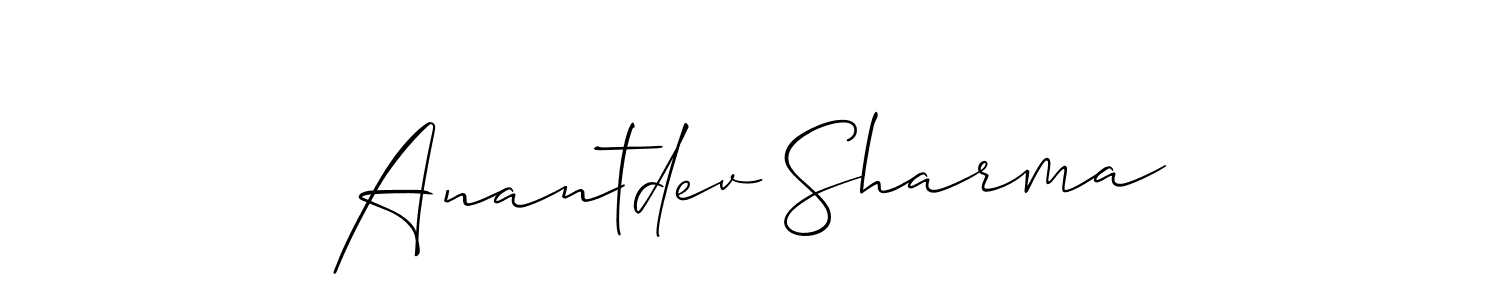 Also we have Anantdev Sharma name is the best signature style. Create professional handwritten signature collection using Allison_Script autograph style. Anantdev Sharma signature style 2 images and pictures png