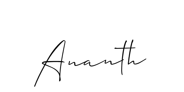 Create a beautiful signature design for name Ananth. With this signature (Allison_Script) fonts, you can make a handwritten signature for free. Ananth signature style 2 images and pictures png