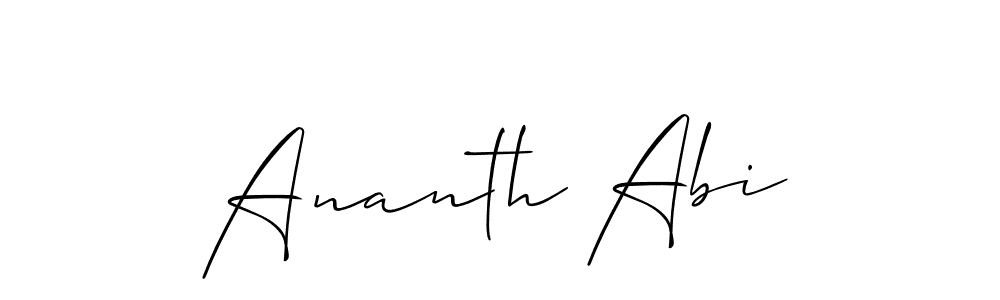 How to make Ananth Abi signature? Allison_Script is a professional autograph style. Create handwritten signature for Ananth Abi name. Ananth Abi signature style 2 images and pictures png