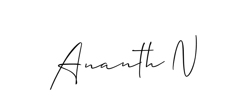 How to make Ananth N signature? Allison_Script is a professional autograph style. Create handwritten signature for Ananth N name. Ananth N signature style 2 images and pictures png