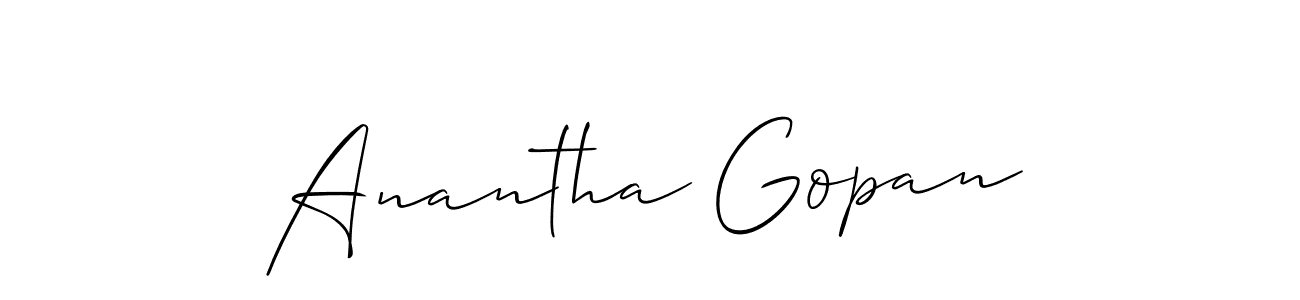 Also we have Anantha Gopan name is the best signature style. Create professional handwritten signature collection using Allison_Script autograph style. Anantha Gopan signature style 2 images and pictures png