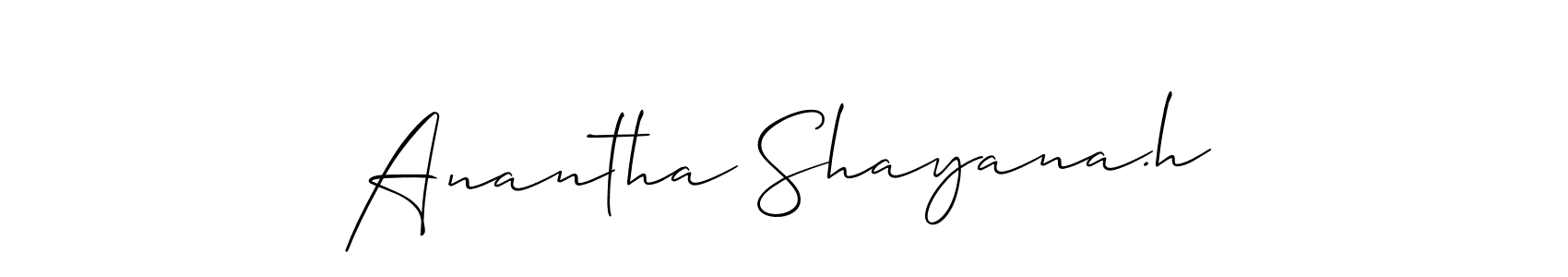 Allison_Script is a professional signature style that is perfect for those who want to add a touch of class to their signature. It is also a great choice for those who want to make their signature more unique. Get Anantha Shayana.h name to fancy signature for free. Anantha Shayana.h signature style 2 images and pictures png