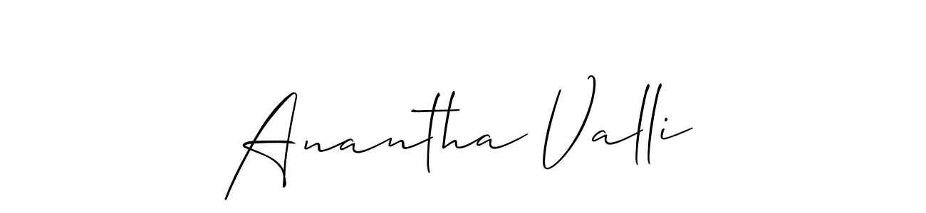 Similarly Allison_Script is the best handwritten signature design. Signature creator online .You can use it as an online autograph creator for name Anantha Valli. Anantha Valli signature style 2 images and pictures png