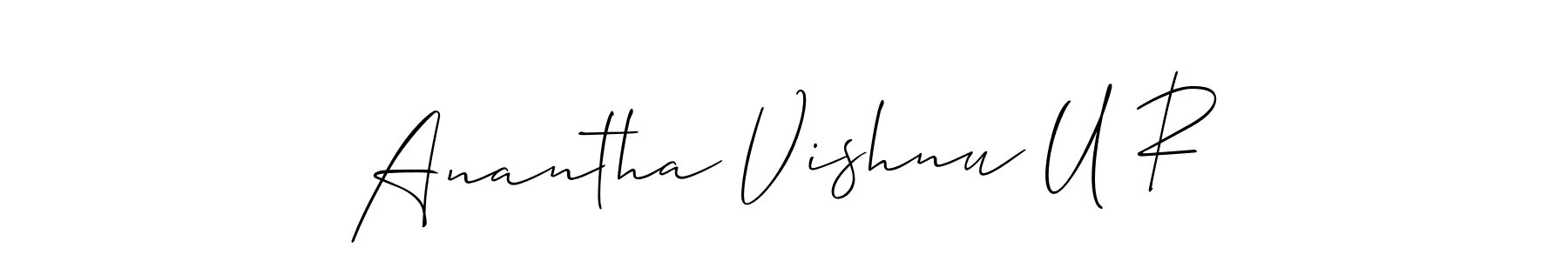 Make a beautiful signature design for name Anantha Vishnu U R. With this signature (Allison_Script) style, you can create a handwritten signature for free. Anantha Vishnu U R signature style 2 images and pictures png