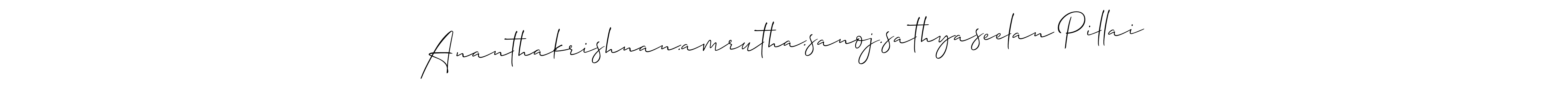 Create a beautiful signature design for name Ananthakrishnan.amrutha.sanoj.sathyaseelan Pillai. With this signature (Allison_Script) fonts, you can make a handwritten signature for free. Ananthakrishnan.amrutha.sanoj.sathyaseelan Pillai signature style 2 images and pictures png