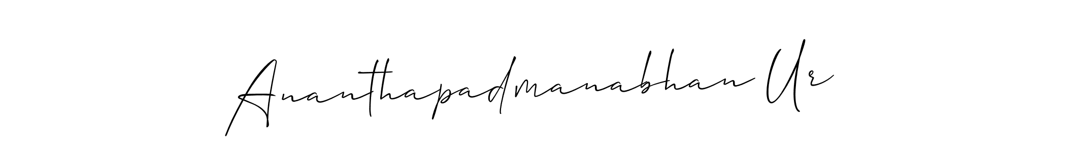 The best way (Allison_Script) to make a short signature is to pick only two or three words in your name. The name Ananthapadmanabhan Ur include a total of six letters. For converting this name. Ananthapadmanabhan Ur signature style 2 images and pictures png