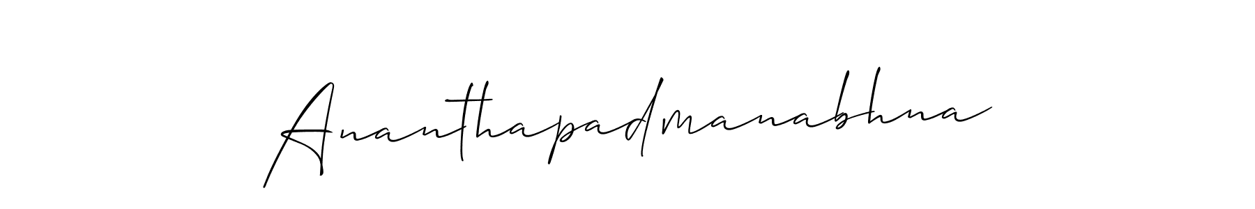Use a signature maker to create a handwritten signature online. With this signature software, you can design (Allison_Script) your own signature for name Ananthapadmanabhna. Ananthapadmanabhna signature style 2 images and pictures png