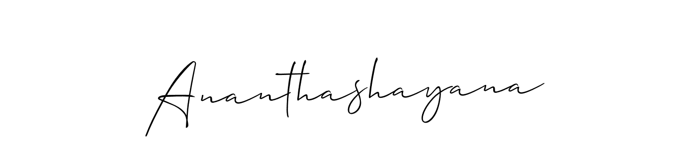 Make a beautiful signature design for name Ananthashayana. With this signature (Allison_Script) style, you can create a handwritten signature for free. Ananthashayana signature style 2 images and pictures png