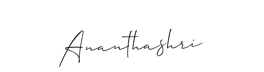 Make a beautiful signature design for name Ananthashri. With this signature (Allison_Script) style, you can create a handwritten signature for free. Ananthashri signature style 2 images and pictures png