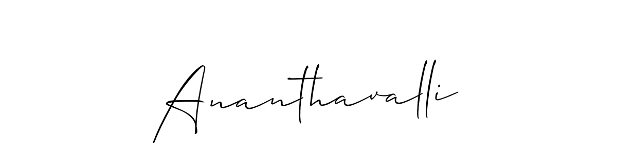 Make a beautiful signature design for name Ananthavalli. With this signature (Allison_Script) style, you can create a handwritten signature for free. Ananthavalli signature style 2 images and pictures png