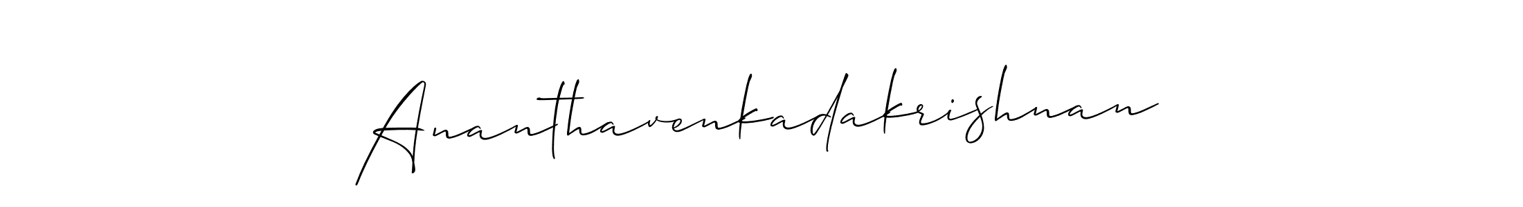 How to make Ananthavenkadakrishnan name signature. Use Allison_Script style for creating short signs online. This is the latest handwritten sign. Ananthavenkadakrishnan signature style 2 images and pictures png