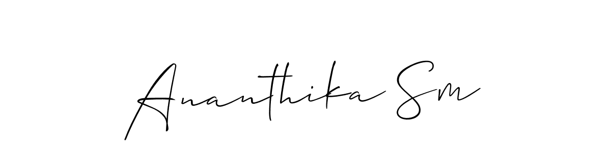 Best and Professional Signature Style for Ananthika Sm. Allison_Script Best Signature Style Collection. Ananthika Sm signature style 2 images and pictures png