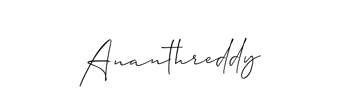 Also we have Ananthreddy name is the best signature style. Create professional handwritten signature collection using Allison_Script autograph style. Ananthreddy signature style 2 images and pictures png
