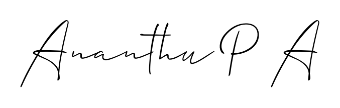 Give your name Ananthu P A an exquisite flair with the Allison_Script script font. Ideal for contracts, resumes, and formal letterheads. Ananthu P A signature style 2 images and pictures png