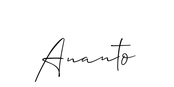 Also we have Ananto name is the best signature style. Create professional handwritten signature collection using Allison_Script autograph style. Ananto signature style 2 images and pictures png