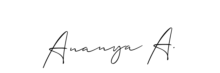 Allison_Script is a professional signature style that is perfect for those who want to add a touch of class to their signature. It is also a great choice for those who want to make their signature more unique. Get Ananya A. name to fancy signature for free. Ananya A. signature style 2 images and pictures png