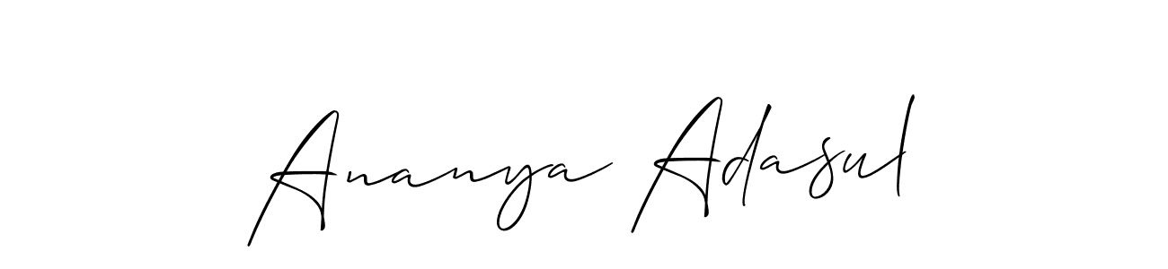 Design your own signature with our free online signature maker. With this signature software, you can create a handwritten (Allison_Script) signature for name Ananya Adasul. Ananya Adasul signature style 2 images and pictures png
