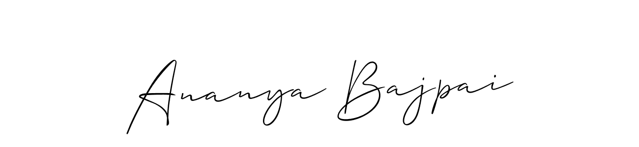 You should practise on your own different ways (Allison_Script) to write your name (Ananya Bajpai) in signature. don't let someone else do it for you. Ananya Bajpai signature style 2 images and pictures png