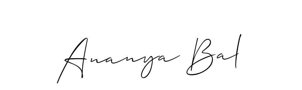 You should practise on your own different ways (Allison_Script) to write your name (Ananya Bal) in signature. don't let someone else do it for you. Ananya Bal signature style 2 images and pictures png