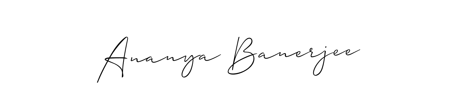 The best way (Allison_Script) to make a short signature is to pick only two or three words in your name. The name Ananya Banerjee include a total of six letters. For converting this name. Ananya Banerjee signature style 2 images and pictures png