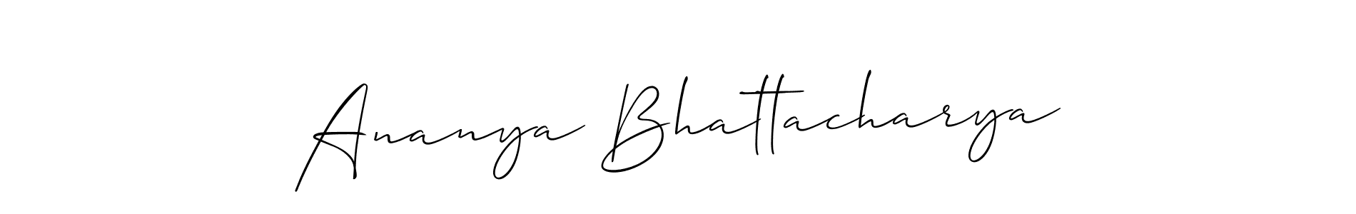 Also we have Ananya Bhattacharya name is the best signature style. Create professional handwritten signature collection using Allison_Script autograph style. Ananya Bhattacharya signature style 2 images and pictures png