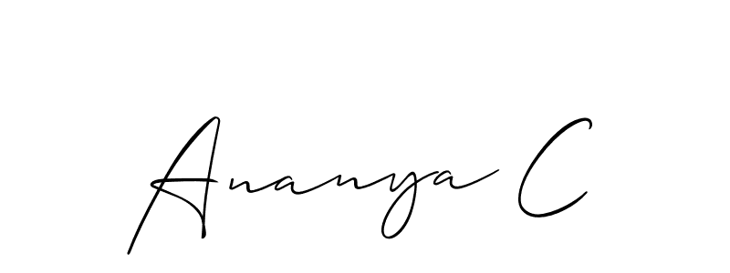 How to make Ananya C name signature. Use Allison_Script style for creating short signs online. This is the latest handwritten sign. Ananya C signature style 2 images and pictures png