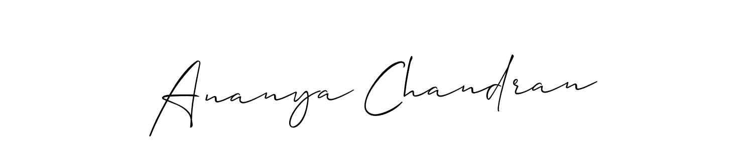 You should practise on your own different ways (Allison_Script) to write your name (Ananya Chandran) in signature. don't let someone else do it for you. Ananya Chandran signature style 2 images and pictures png