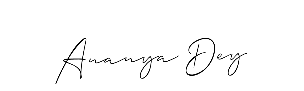 Use a signature maker to create a handwritten signature online. With this signature software, you can design (Allison_Script) your own signature for name Ananya Dey. Ananya Dey signature style 2 images and pictures png