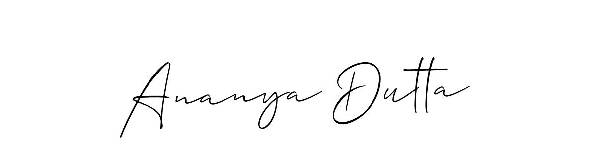 How to make Ananya Dutta signature? Allison_Script is a professional autograph style. Create handwritten signature for Ananya Dutta name. Ananya Dutta signature style 2 images and pictures png