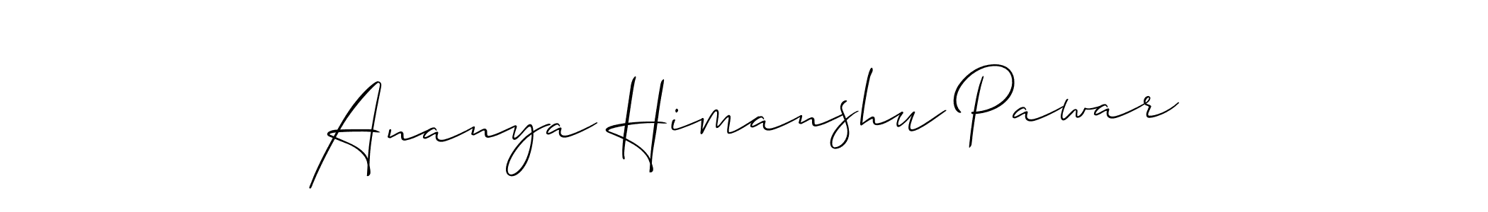 This is the best signature style for the Ananya Himanshu Pawar name. Also you like these signature font (Allison_Script). Mix name signature. Ananya Himanshu Pawar signature style 2 images and pictures png