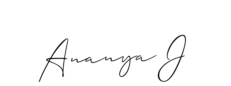 It looks lik you need a new signature style for name Ananya J. Design unique handwritten (Allison_Script) signature with our free signature maker in just a few clicks. Ananya J signature style 2 images and pictures png