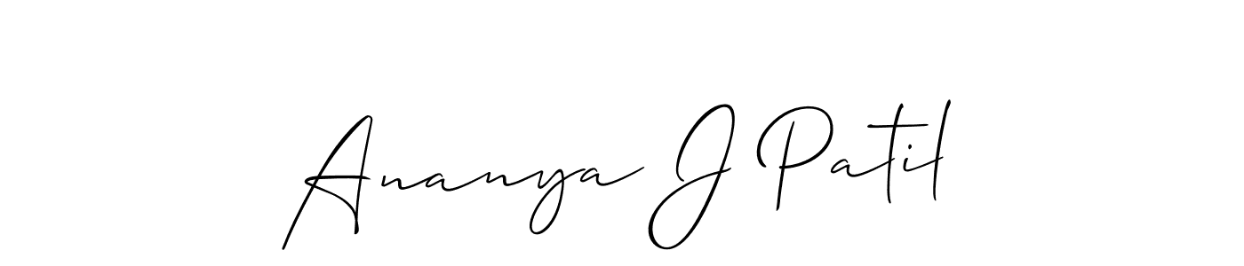 Create a beautiful signature design for name Ananya J Patil. With this signature (Allison_Script) fonts, you can make a handwritten signature for free. Ananya J Patil signature style 2 images and pictures png