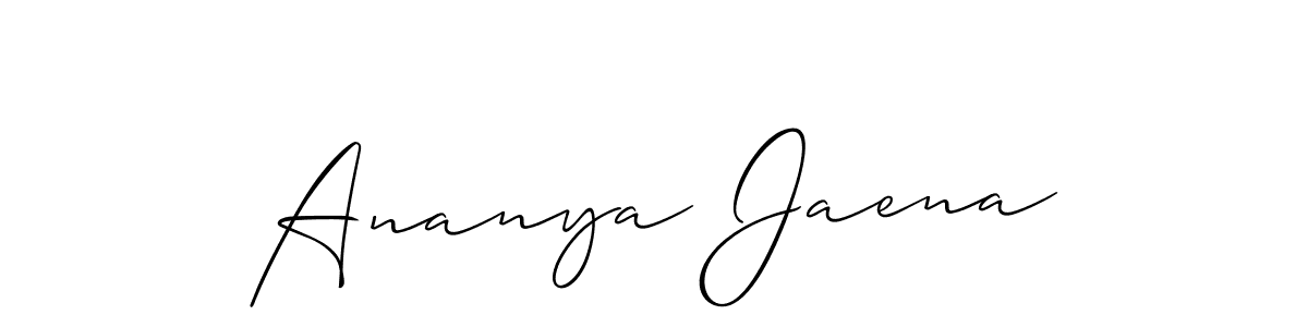 It looks lik you need a new signature style for name Ananya Jaena. Design unique handwritten (Allison_Script) signature with our free signature maker in just a few clicks. Ananya Jaena signature style 2 images and pictures png
