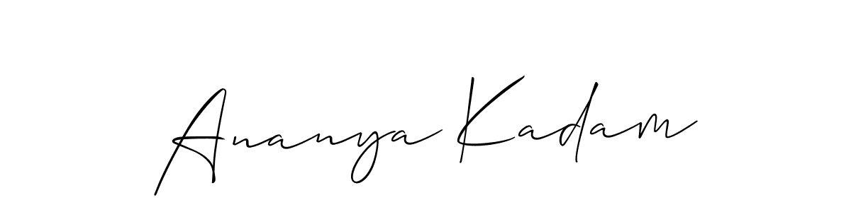 It looks lik you need a new signature style for name Ananya Kadam. Design unique handwritten (Allison_Script) signature with our free signature maker in just a few clicks. Ananya Kadam signature style 2 images and pictures png
