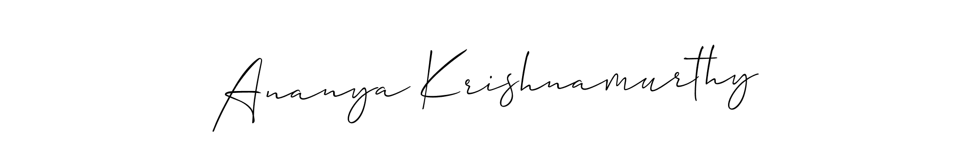 Also we have Ananya Krishnamurthy name is the best signature style. Create professional handwritten signature collection using Allison_Script autograph style. Ananya Krishnamurthy signature style 2 images and pictures png