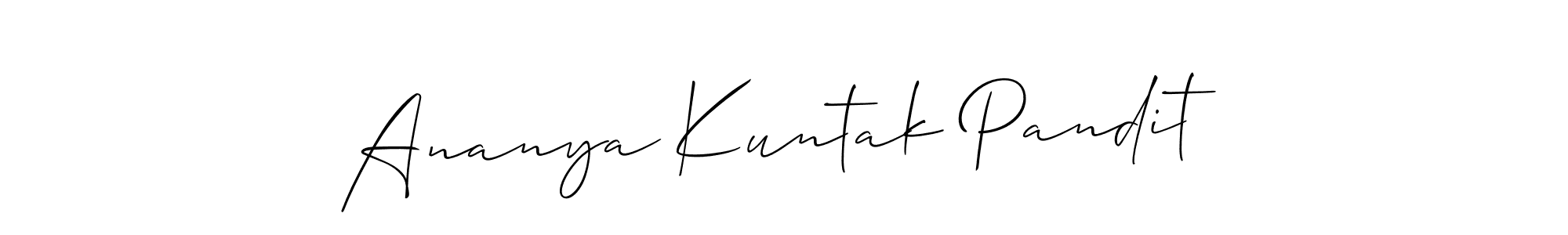 Make a beautiful signature design for name Ananya Kuntak Pandit. With this signature (Allison_Script) style, you can create a handwritten signature for free. Ananya Kuntak Pandit signature style 2 images and pictures png