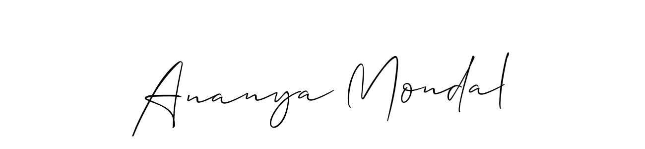 The best way (Allison_Script) to make a short signature is to pick only two or three words in your name. The name Ananya Mondal include a total of six letters. For converting this name. Ananya Mondal signature style 2 images and pictures png