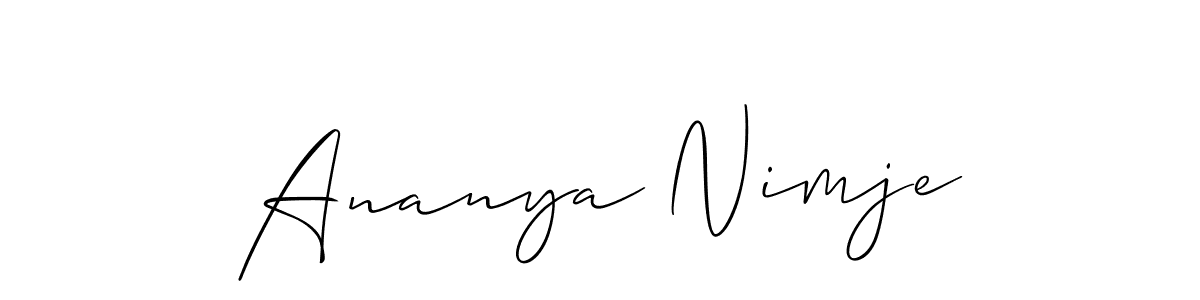 See photos of Ananya Nimje official signature by Spectra . Check more albums & portfolios. Read reviews & check more about Allison_Script font. Ananya Nimje signature style 2 images and pictures png
