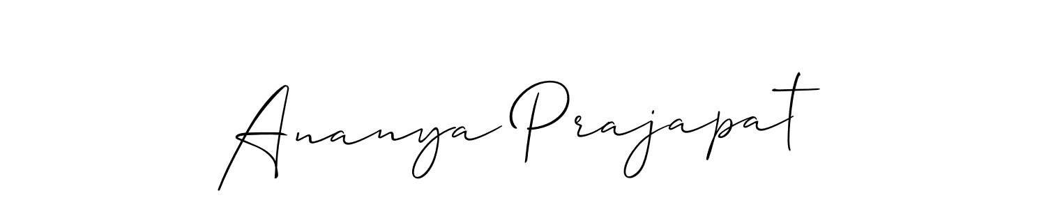 Also we have Ananya Prajapat name is the best signature style. Create professional handwritten signature collection using Allison_Script autograph style. Ananya Prajapat signature style 2 images and pictures png