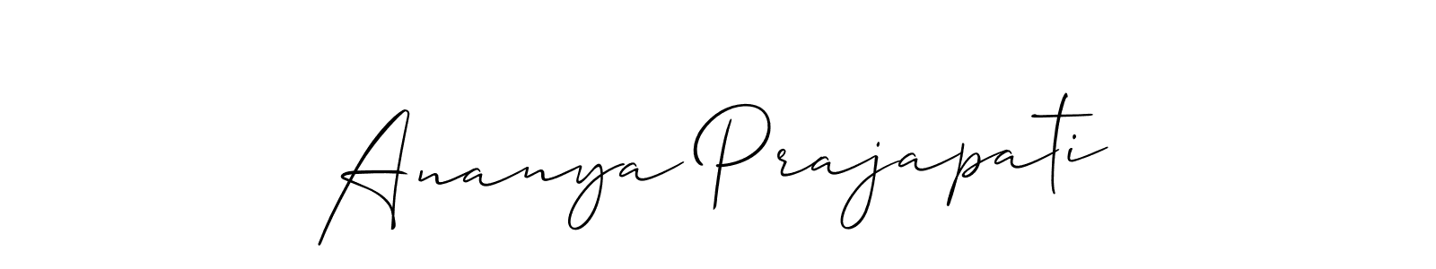 How to make Ananya Prajapati signature? Allison_Script is a professional autograph style. Create handwritten signature for Ananya Prajapati name. Ananya Prajapati signature style 2 images and pictures png