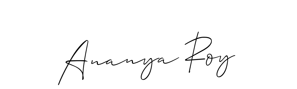 Make a beautiful signature design for name Ananya Roy. With this signature (Allison_Script) style, you can create a handwritten signature for free. Ananya Roy signature style 2 images and pictures png